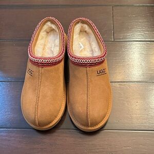 UGG Brown Slippers with Red Accent